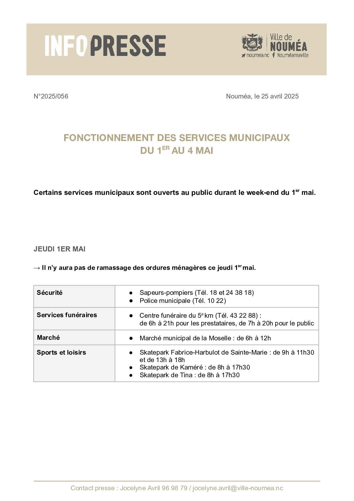 056 IP Fonctionnement des services municipaux - 1er au 4 mai (1).pdf