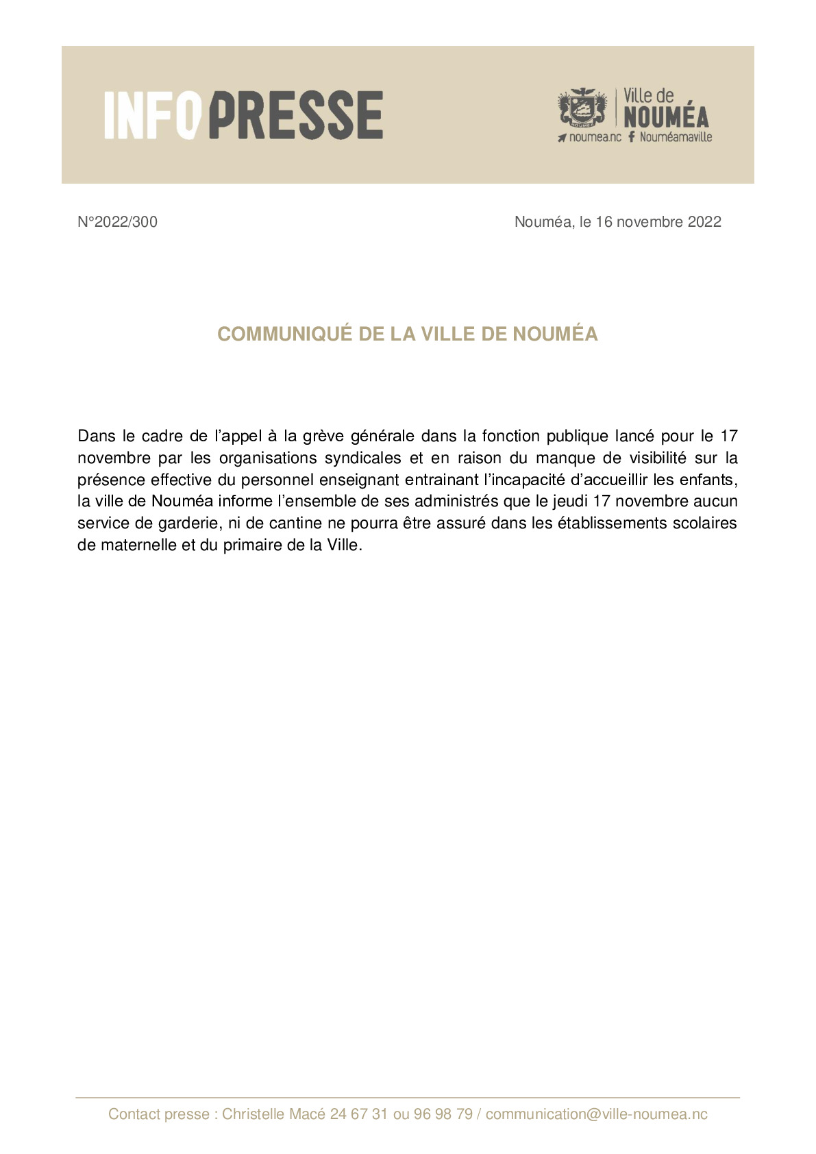 IP 300 Communiqué Grève et fermeture des services de cantine et de garderie.pdf