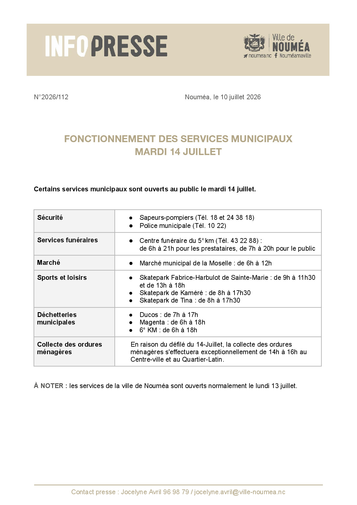 112 IP Fonctionnement des services municipaux - Mardi 14 juillet.pdf