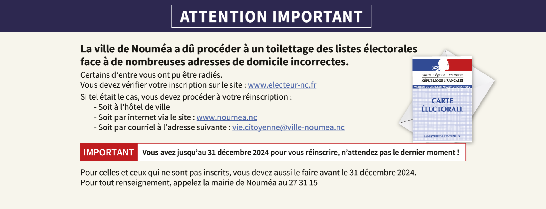 Inscriptions listes électorales 2 Inscriptions listes électorales 2