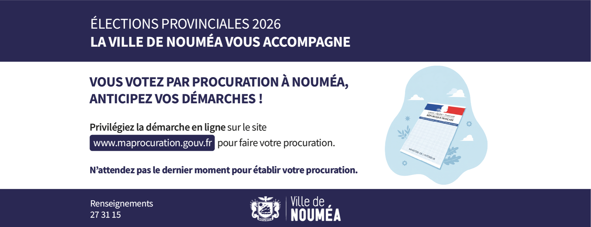 Procurations élections provinciales