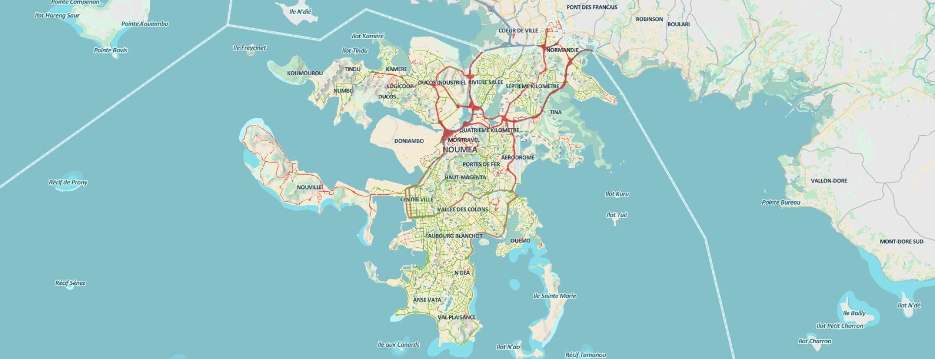 Nouméa carto - voiries
