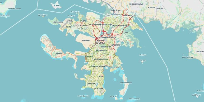 Nouméa carto - voiries