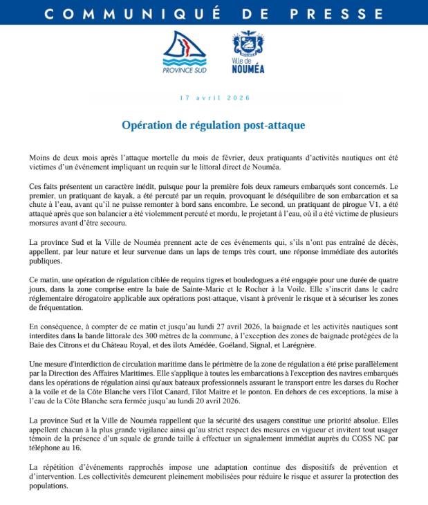 20260417_Communiqué de presse province Sud ville de Nouméa