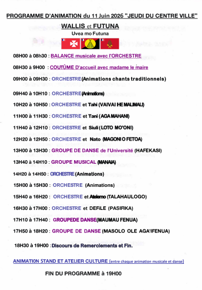 Programme d'animations JCV Wallis et Futuna