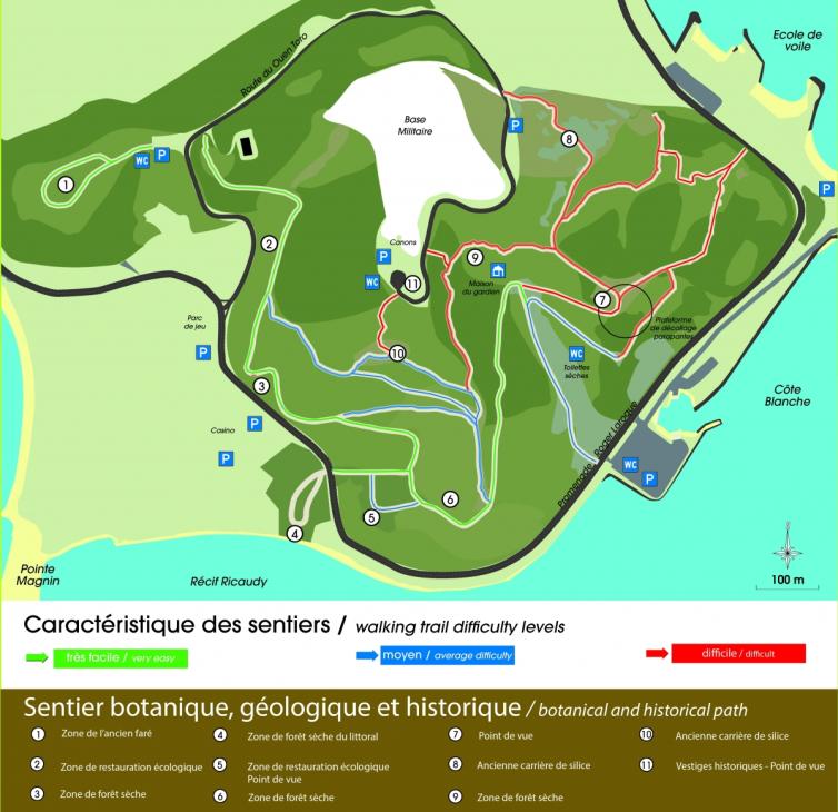 Carte d’orientation des sentiers autorisés