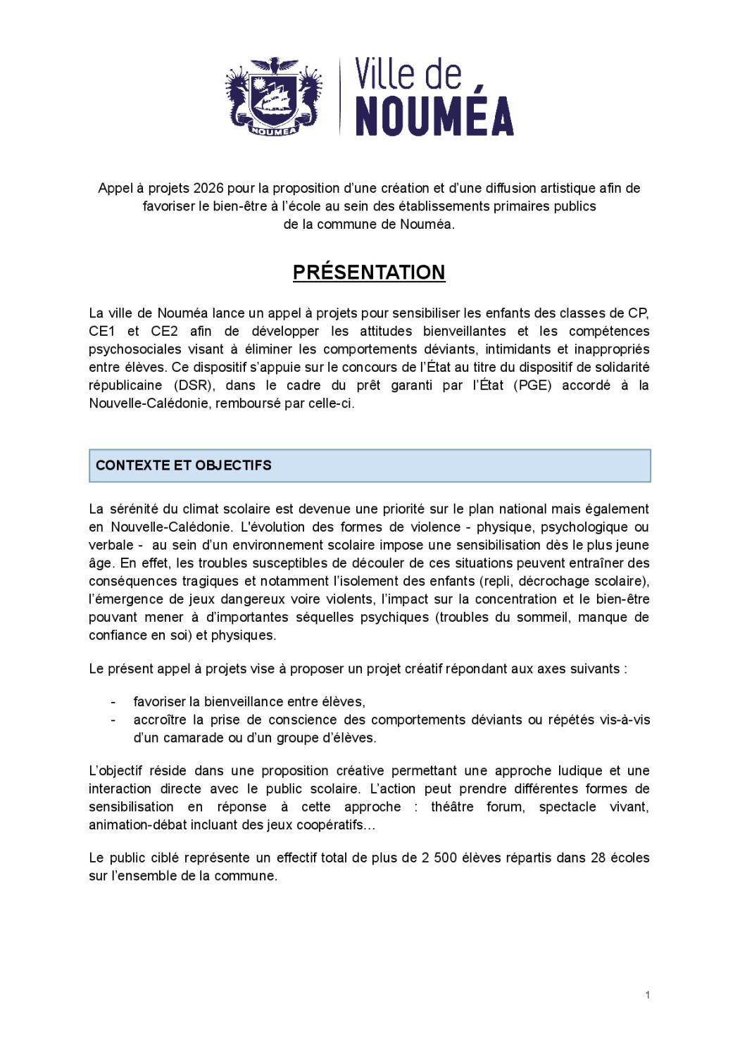 APPEL A PROJETS Favoriser le bien-être à l'école.pdf