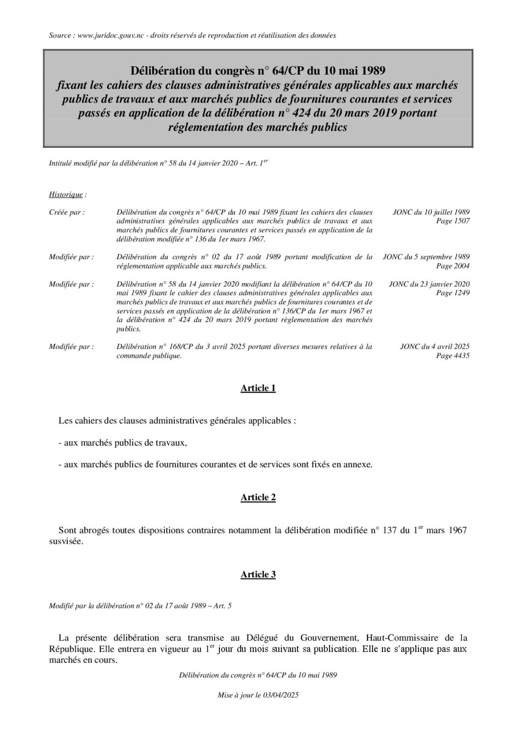 Deliberation_64-CP_du_10-05-1989_ChG_03-04-2025.pdf