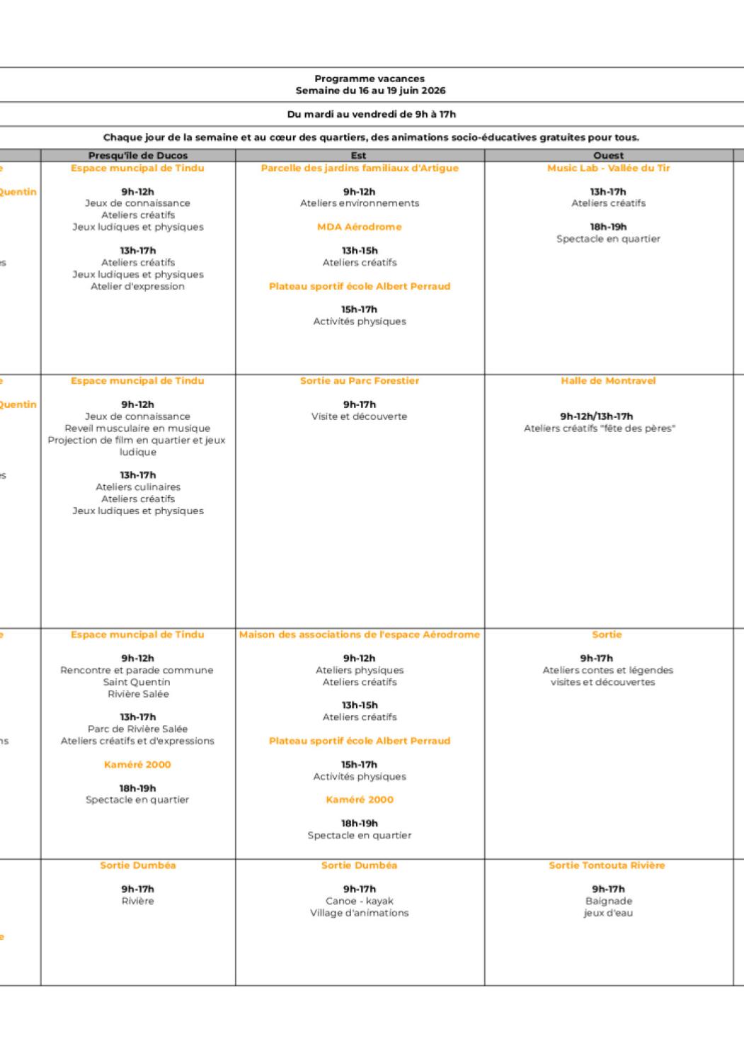 Programme vacances juin 2026.xlsx - Semaine 2.pdf